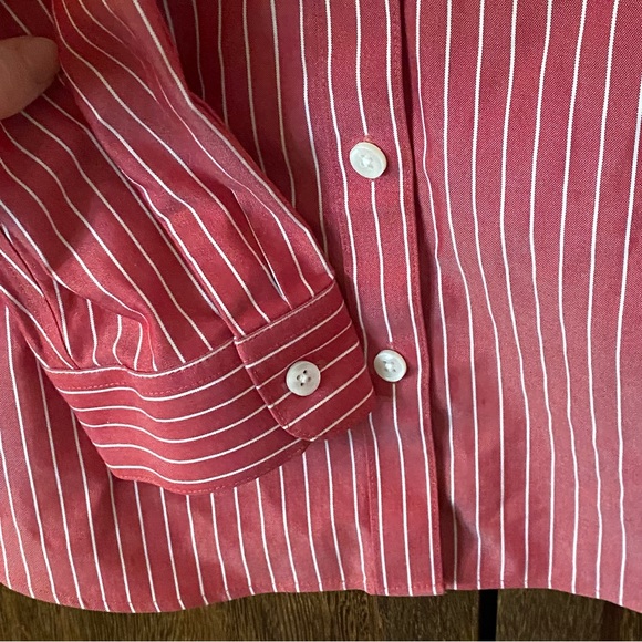 Coldwater Creek Red and White Striped Shirt; No Iron; 2X; Holiday - Picture 5 of 9